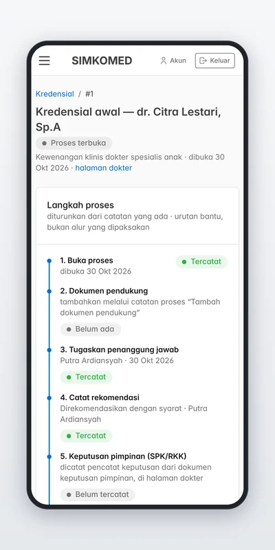 Credentialing case on a phone.